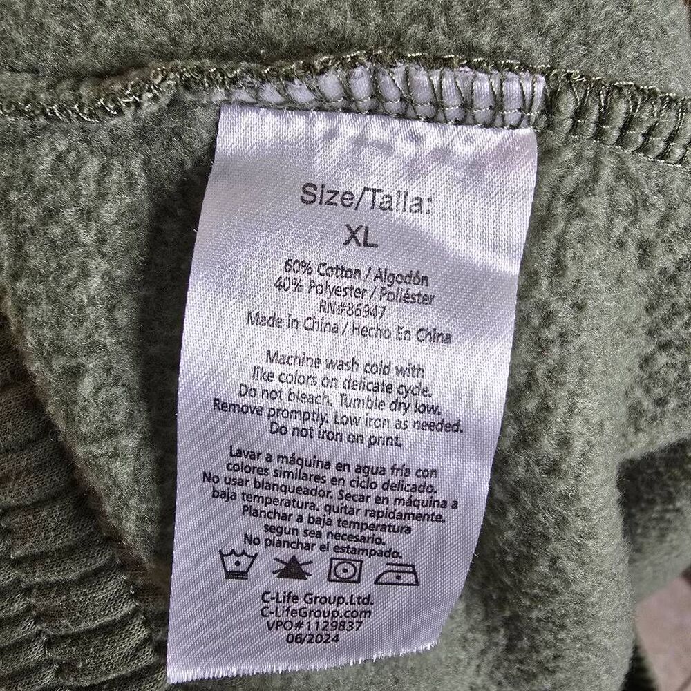 Peanuts Snoopy Olive Green Fleece Lounge Shorts XL - Picture 5 of 9